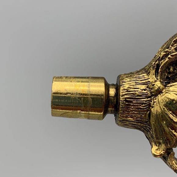 Vtg Ornate Matson Footed Perfume Bottle Dogwood Diamond Point Cut Glass Ormolu - Picture 17 of 17